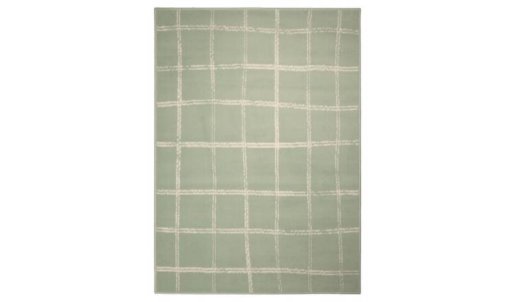 Homemaker Maestro Checks Green Cut Pile Rug - 120x170cm