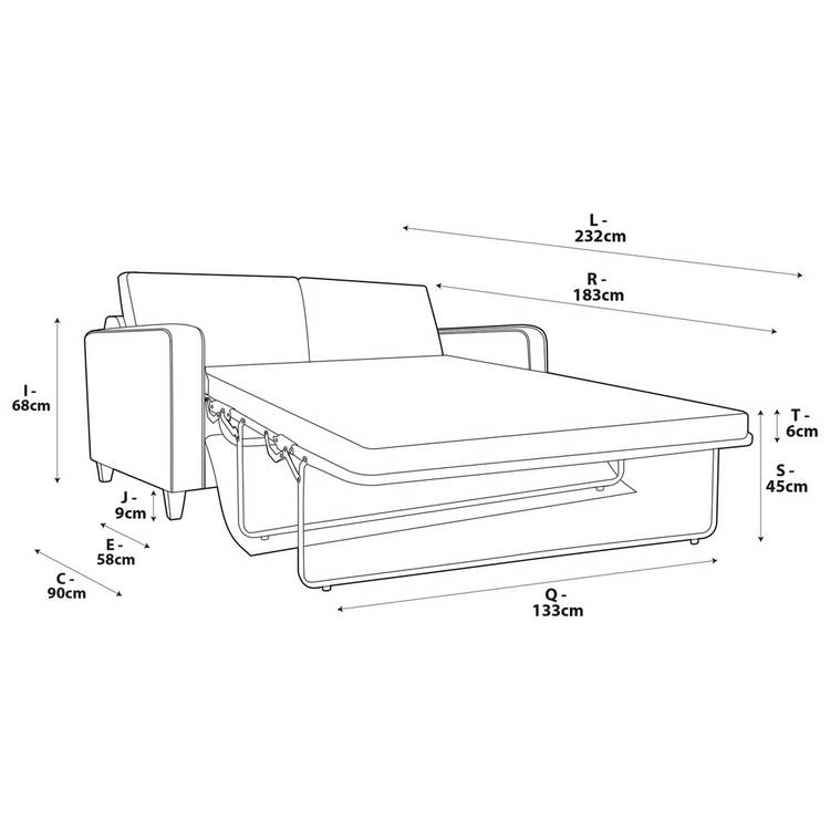 Habitat Flint Fabric 2 Seater Sofa Bed - Sage Green -Ash Leg