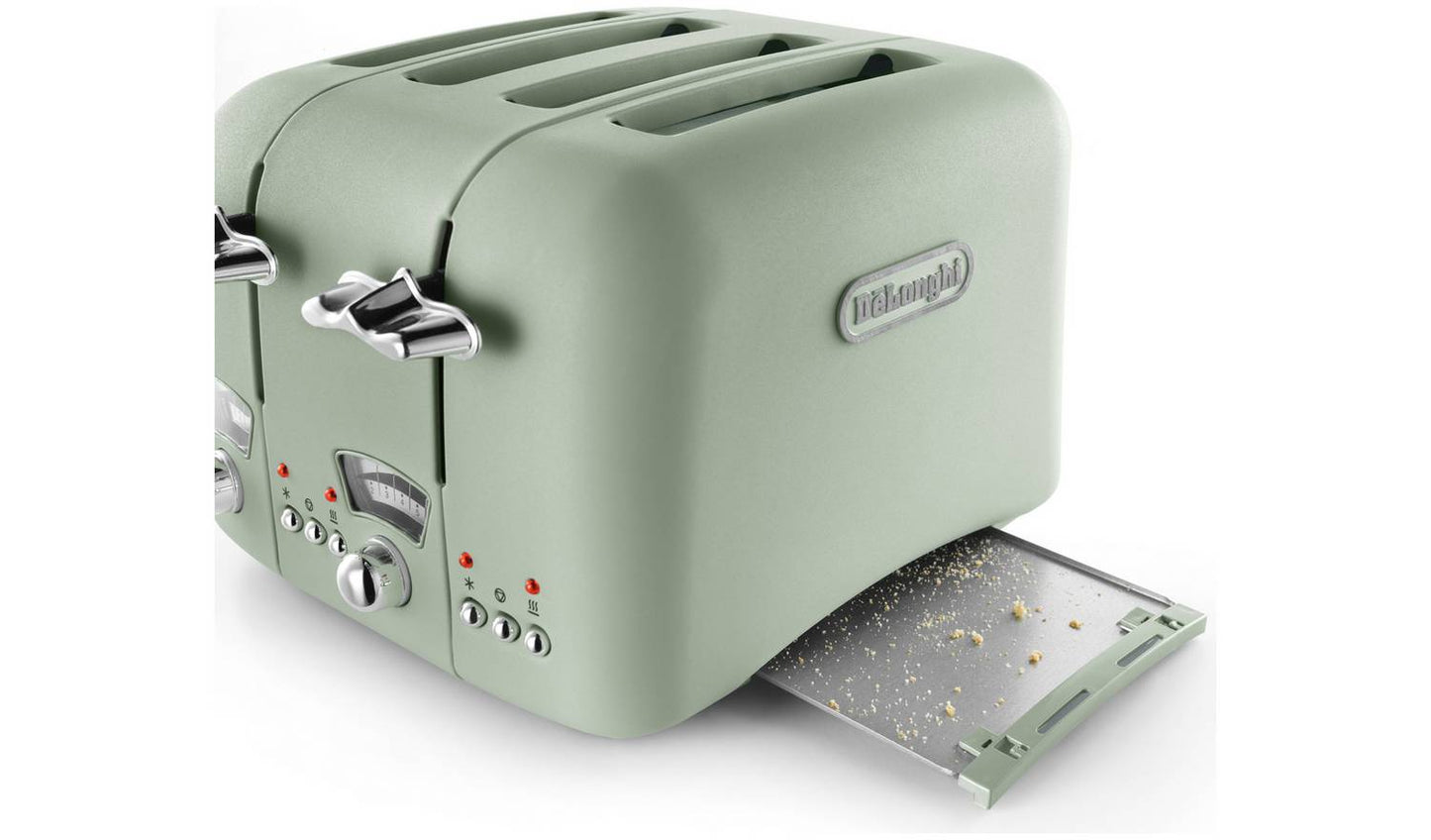 De'Longhi CTO4.GR Argento Flora 4 Slice Toaster - Green