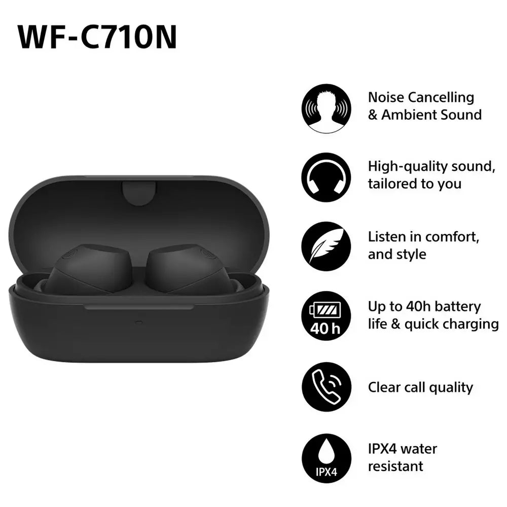 Sony WF-C710N In-Ear True Wireless Earbuds - Black