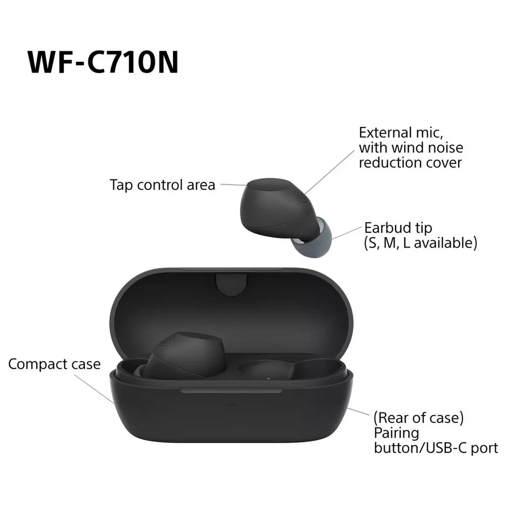 Sony WF-C710N In-Ear True Wireless Earbuds - Black