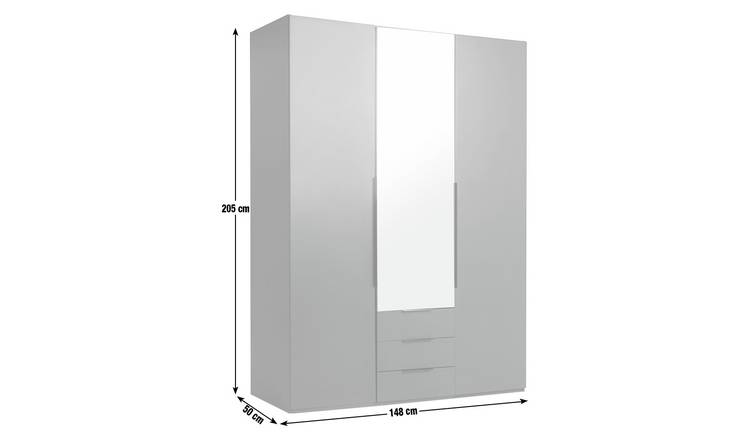 Argos Home Hallingford 3 Door 3 Drawer Wardrobe - Anthracite