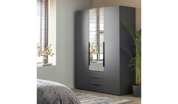 Argos Home Hallingford 3 Door 3 Drawer Wardrobe - Anthracite
