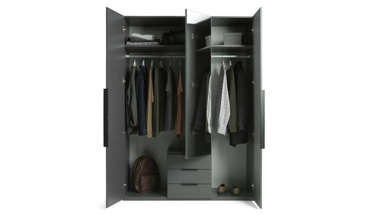 Argos Home Hallingford 3 Door 3 Drawer Wardrobe - Anthracite