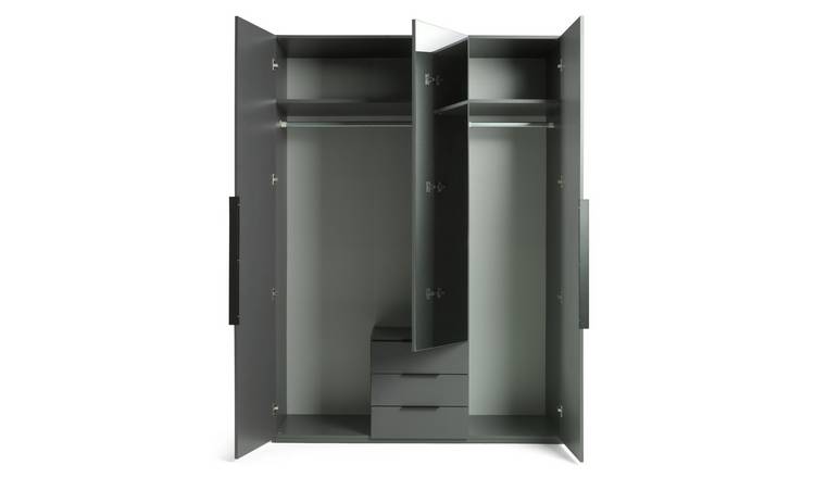 Argos Home Hallingford 3 Door 3 Drawer Wardrobe - Anthracite