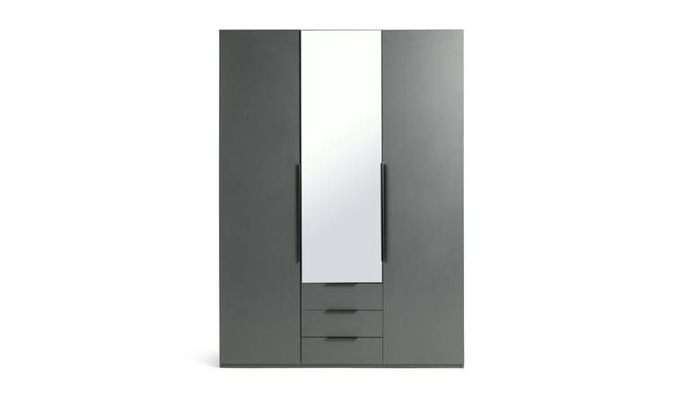 Argos Home Hallingford 3 Door 3 Drawer Wardrobe - Anthracite