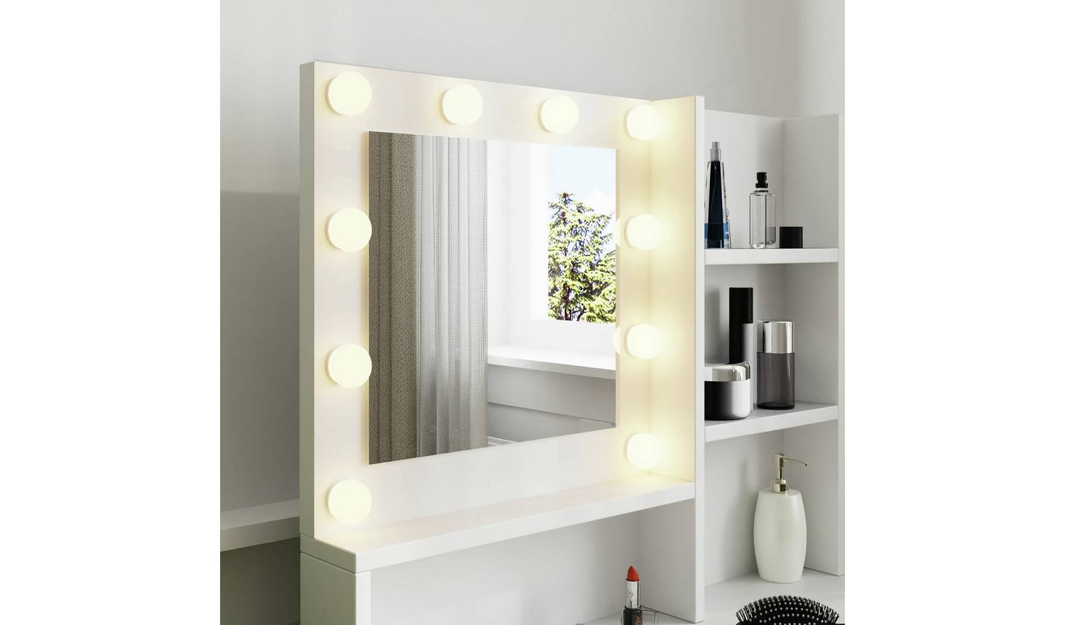 GFW Eva 2 Drawer Dressing Table With Stool - White