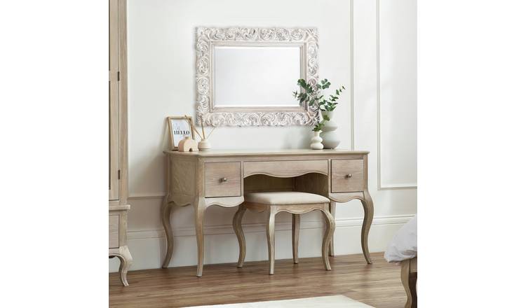 Julian Bowen Camille 2 Drawer Dressing Table and Stool - Oak