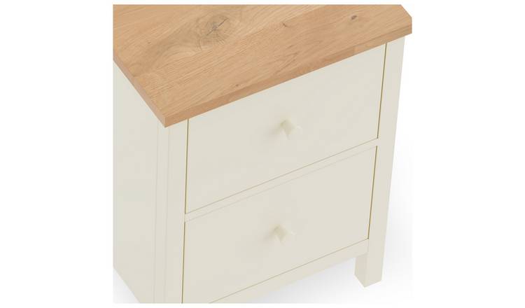 Julian Bowen Coxmoor 2 Drawer Bedside Table - Ivory & Oak