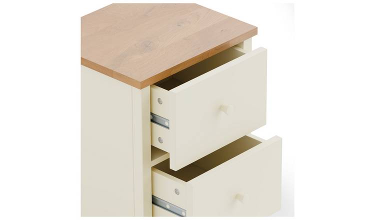 Julian Bowen Coxmoor 2 Drawer Bedside Table - Ivory & Oak