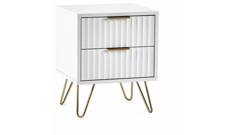 Julian Bowen Murano 2 Drawer Bedside Table - White