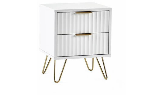 Julian Bowen Murano 2 Drawer Bedside Table - White