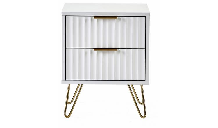 Julian Bowen Murano 2 Drawer Bedside Table - White