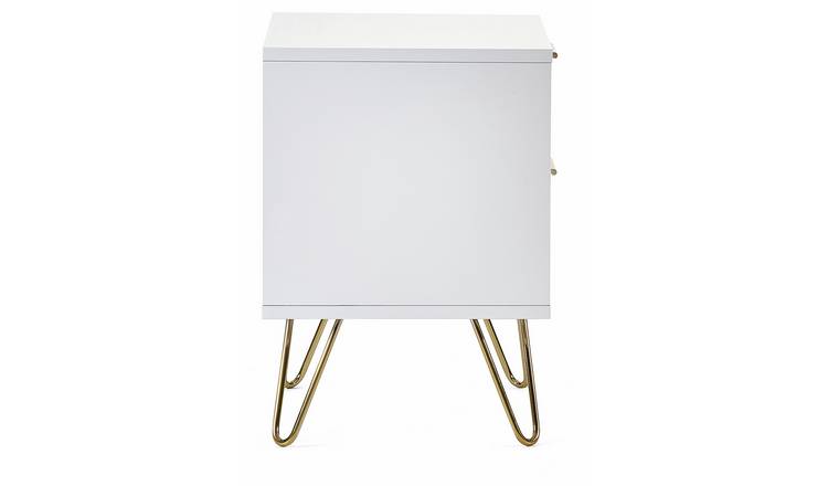 Julian Bowen Murano 2 Drawer Bedside Table - White