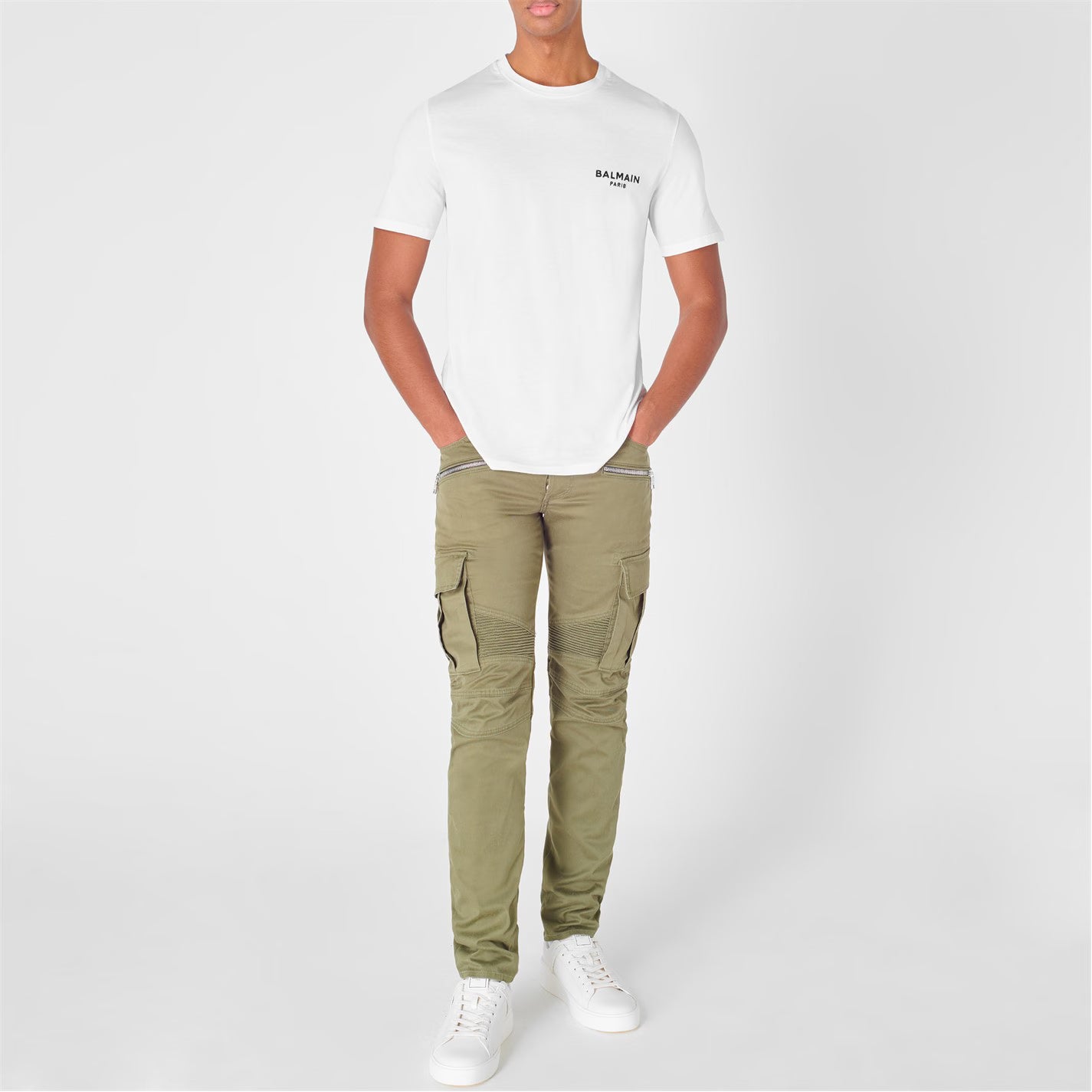 BALMAIN Men's Cotton Chest Logo T-Shirt