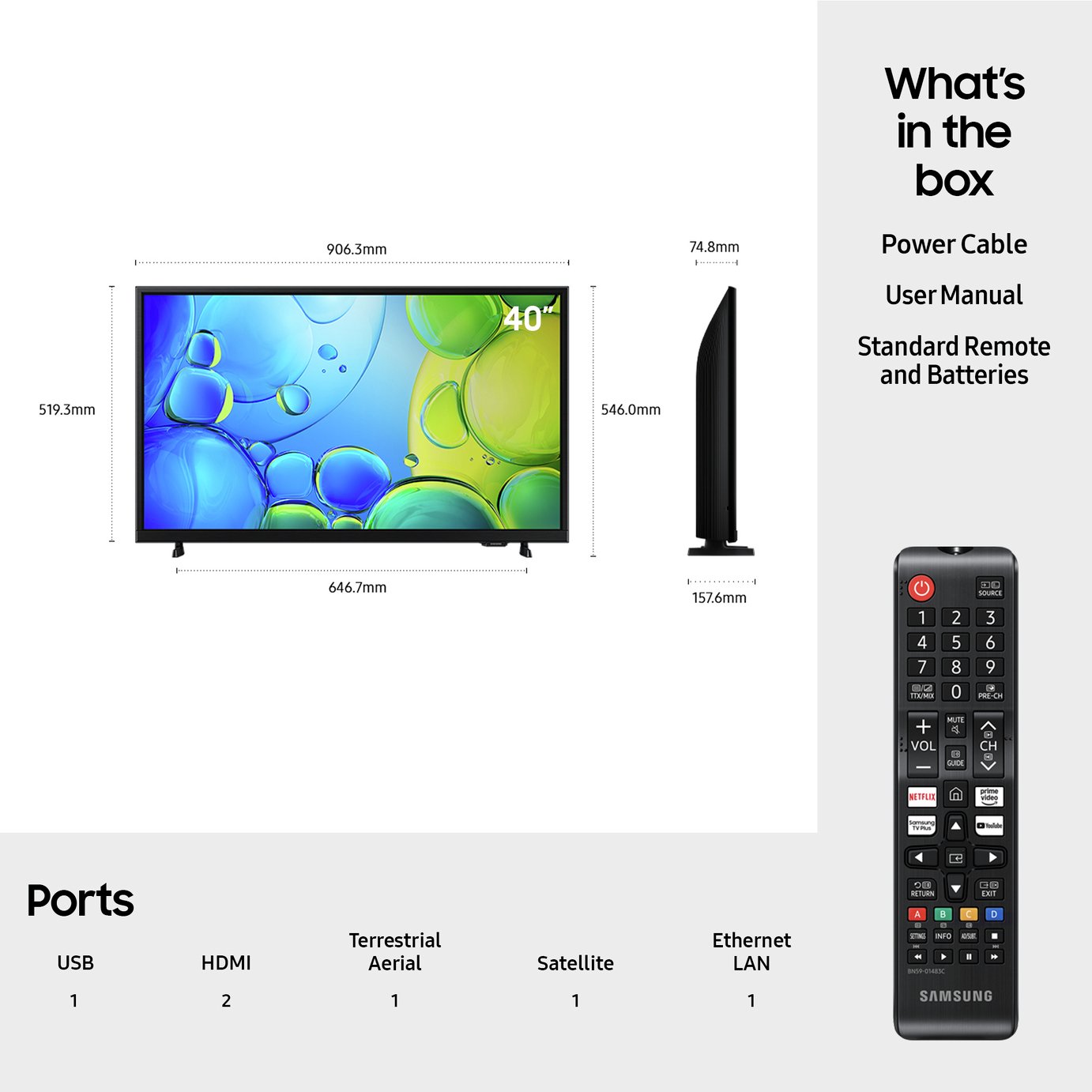Samsung 40 Inch UE40F6000FK Smart Full HD HDR LED TV