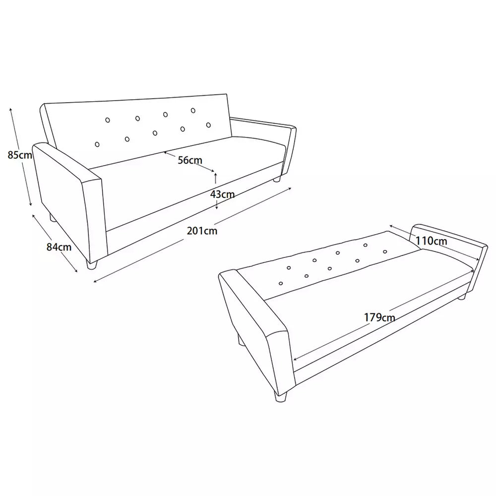Habitat Brooks Fabric Clic Clac Sofa Bed - Natural