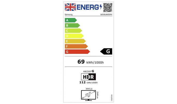 Samsung 50 Inch UE50U8000FK Smart 4K UHD HDR LED TV