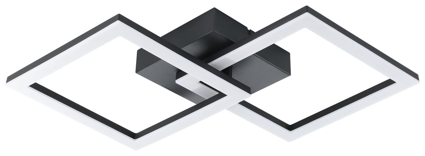 EGLO Palmaves-E Steel LED Flush Ceiling Light - Black