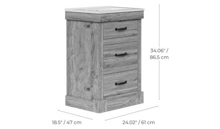 Teamson Home Donovan Vanity Sink - Light Oak