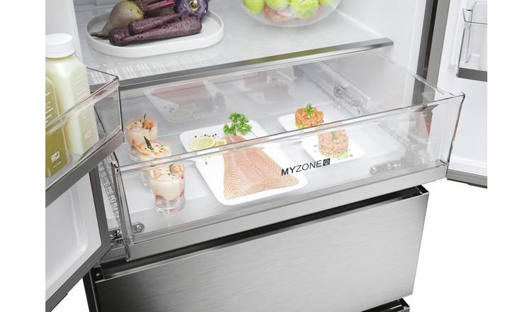 Haier HFR5719EWMP American Fridge Freezer- Inox