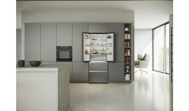 Haier HFR5719EWMP American Fridge Freezer- Inox