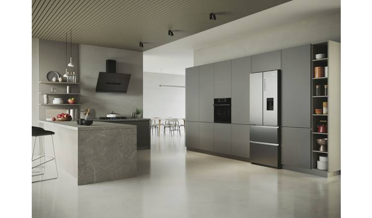 Haier HFR5719EWMP American Fridge Freezer- Inox