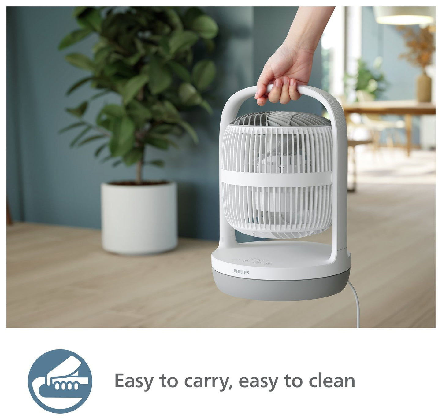 Philips 2000 Series White & Grey Desk Fan - 8 Inch
