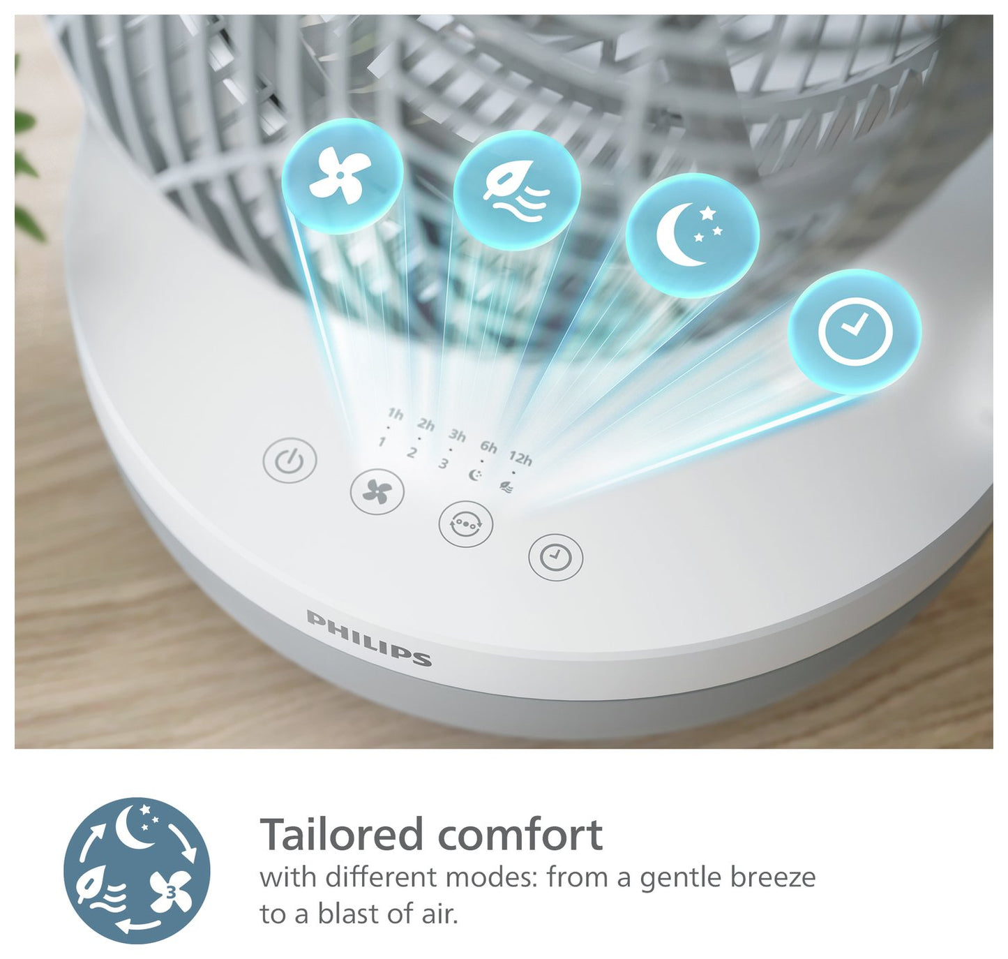 Philips 2000 Series White & Grey Desk Fan - 8 Inch