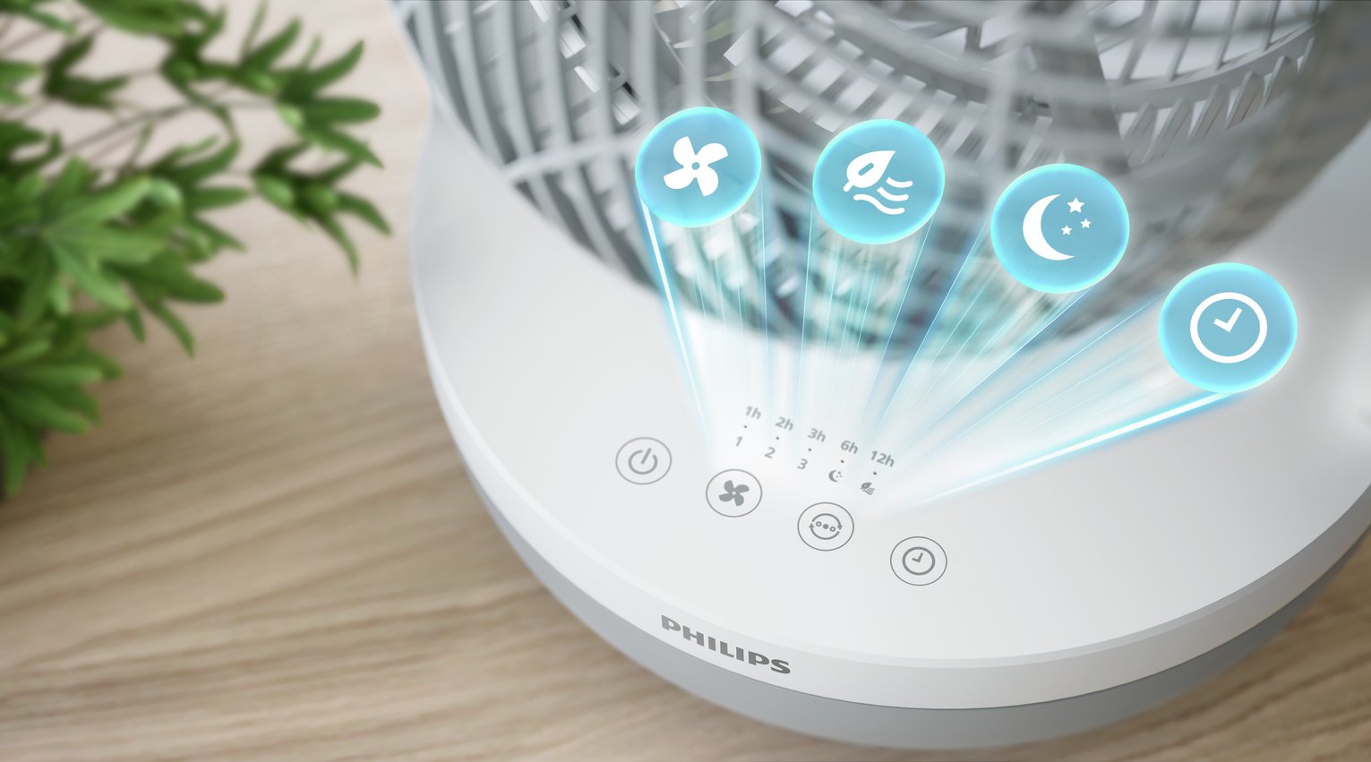 Philips 2000 Series White & Grey Desk Fan - 8 Inch