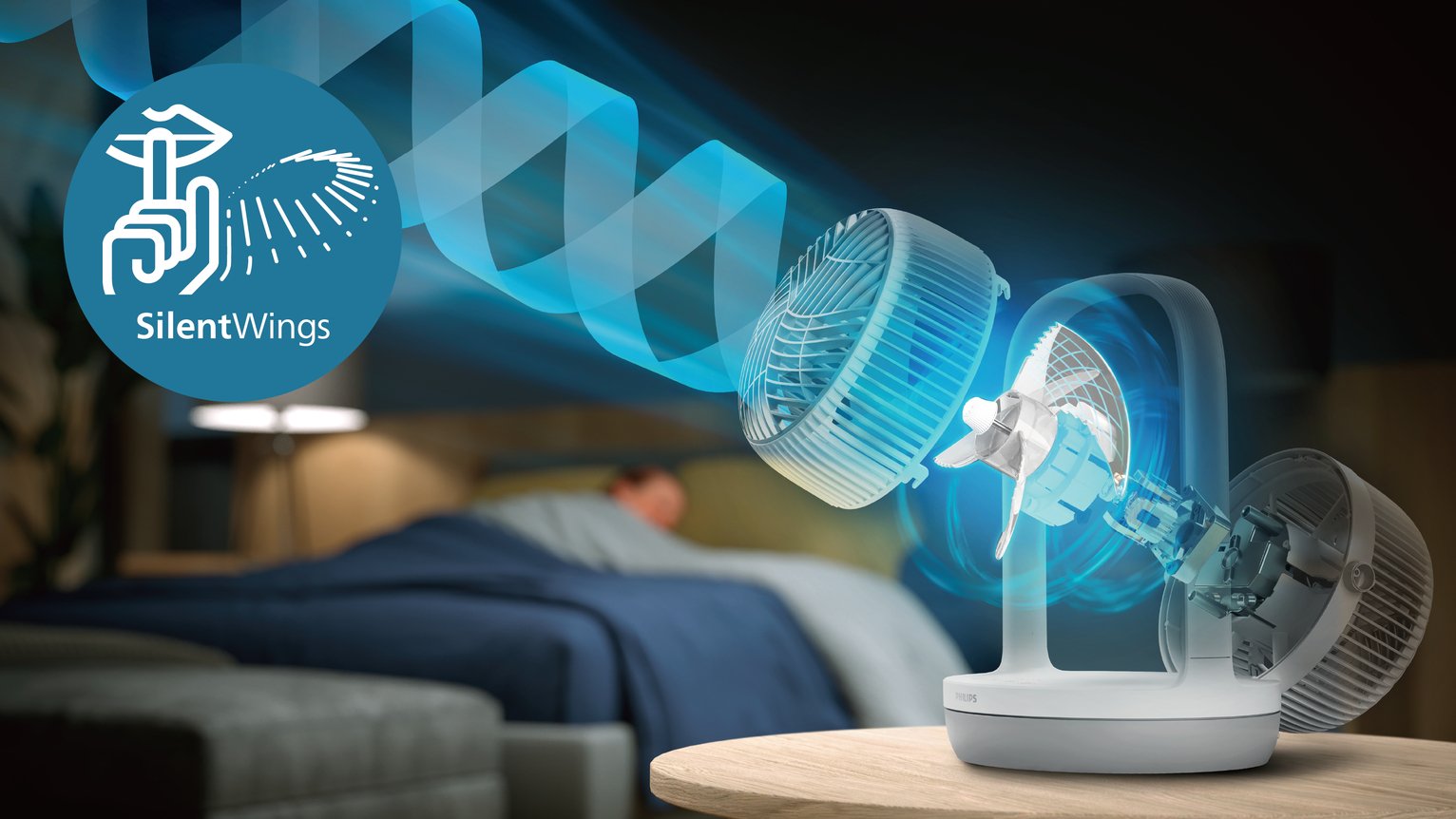 Philips 2000 Series White & Grey Desk Fan - 8 Inch