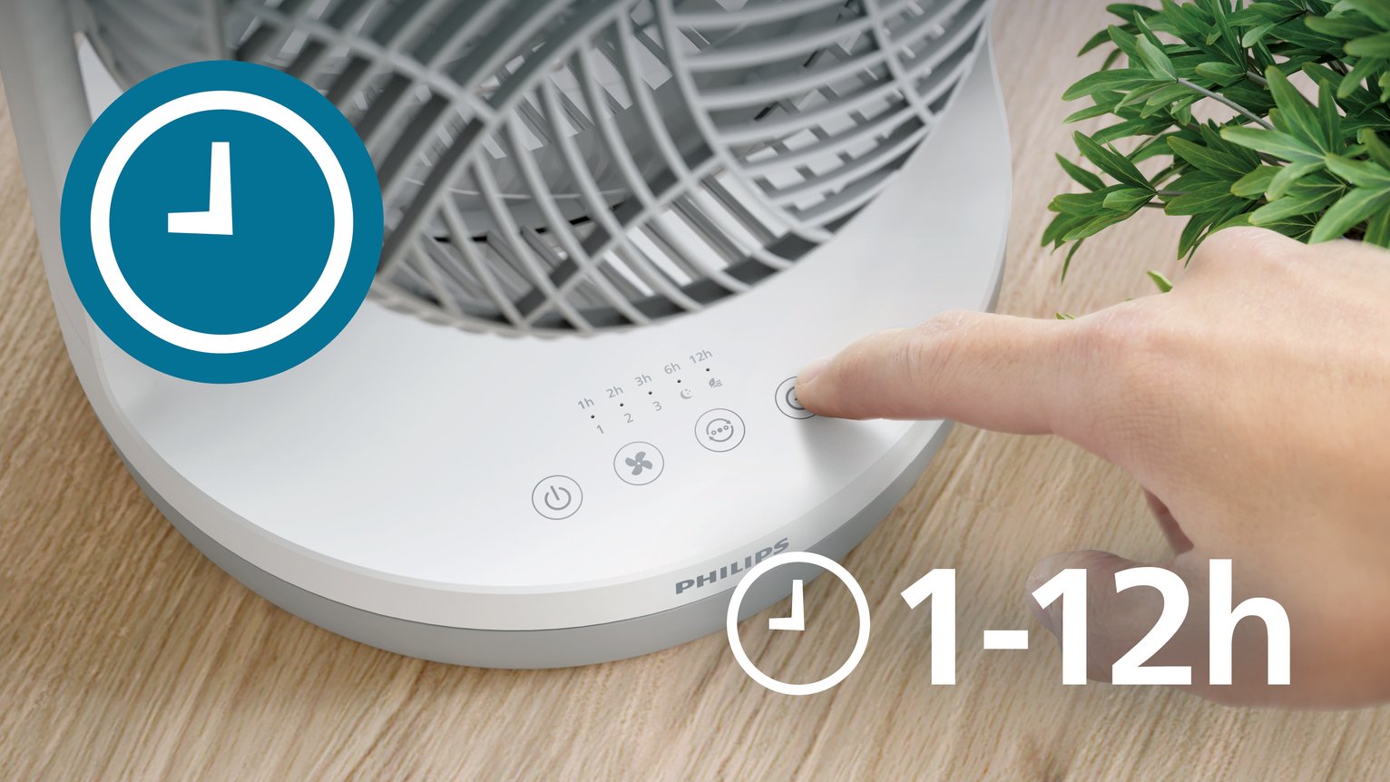 Philips 2000 Series White & Grey Desk Fan - 8 Inch