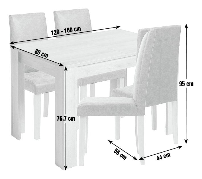 Argos Home Miami Extending Oak Dining Table & 4 Tan Chairs