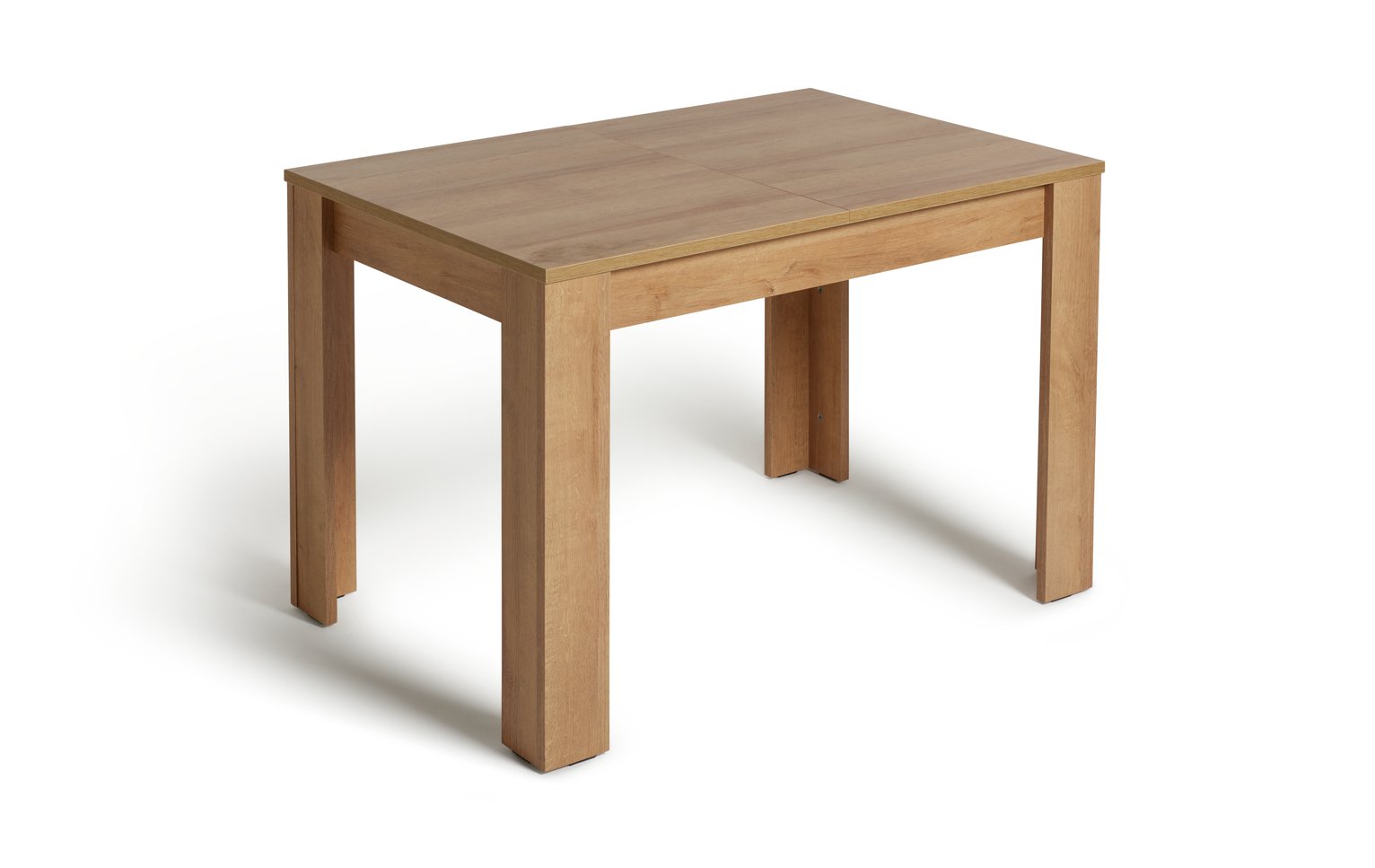 Argos Home Miami Extending Oak Dining Table & 4 Tan Chairs