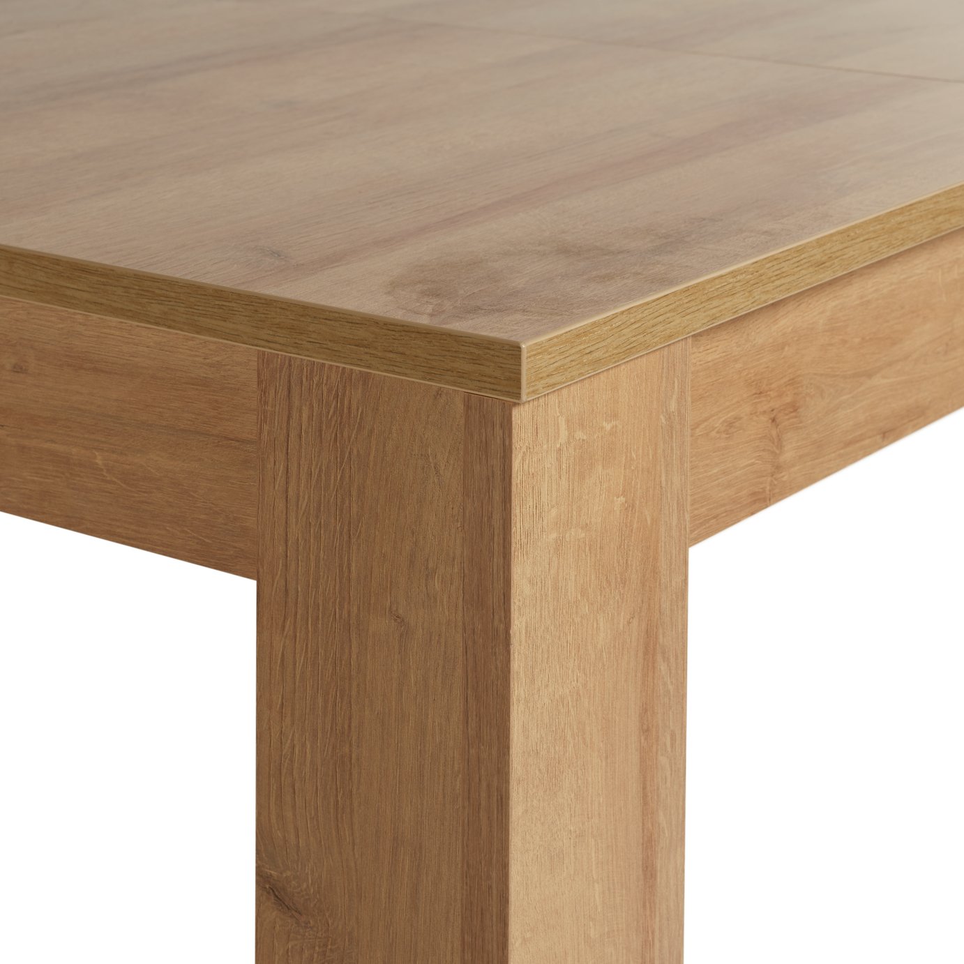 Argos Home Miami Extending Oak Dining Table & 4 Tan Chairs