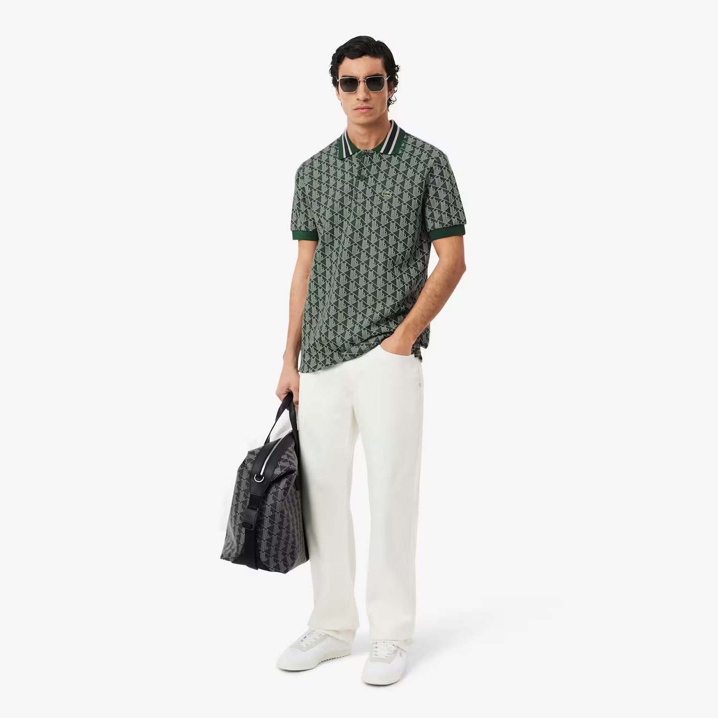 Classic Fit Monogram Jacquard Polo Shirt
