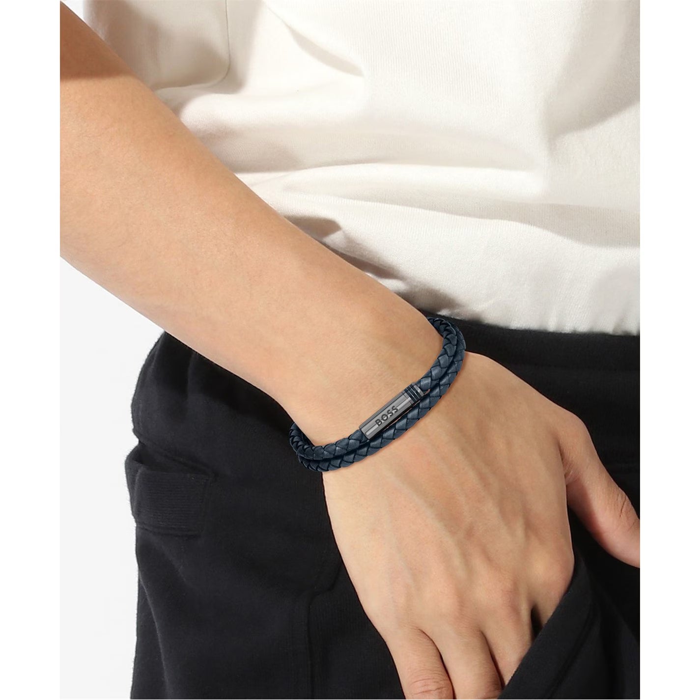 Men's Ares Double Wrap Leather Bracelet