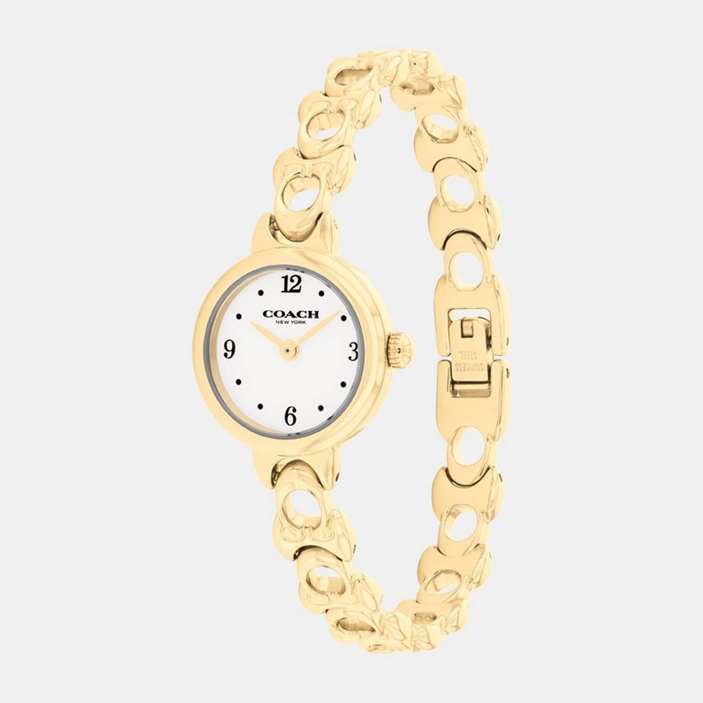 Coach Ladies Iris Gold Plated Bracelet Watch
