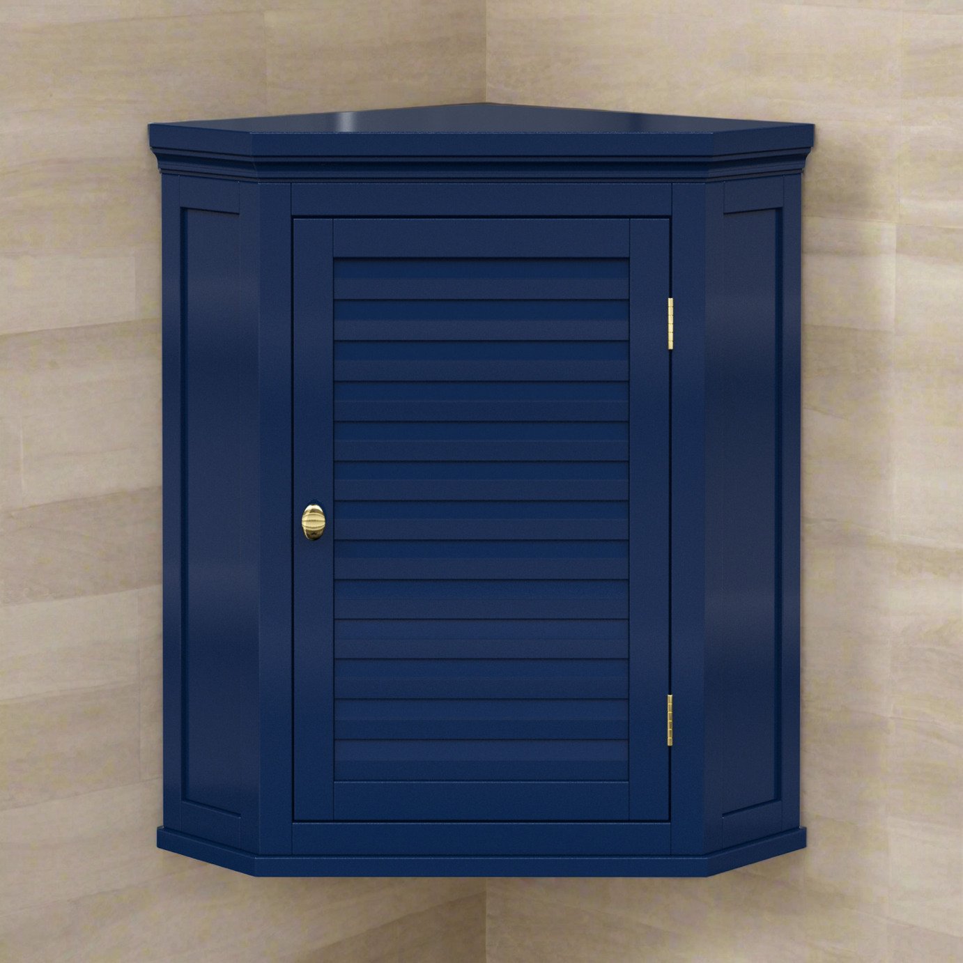 Teamson Home Glancy Corner Wall Cabinet - Navy Blue