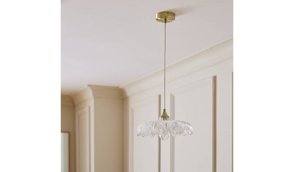 Habitat Petal Glass Pendant Ceiling Light - Brushed Brass
