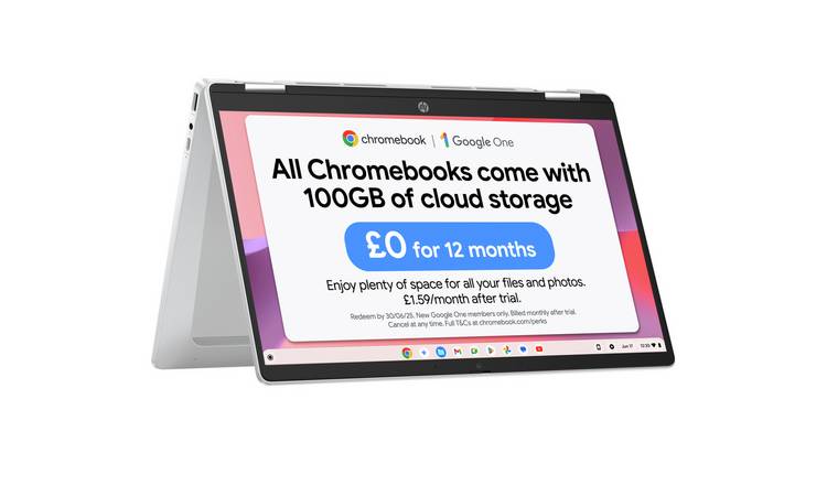 HP x360 14b-cd0002na 14in Intel N100 4GB 128GB Chromebook