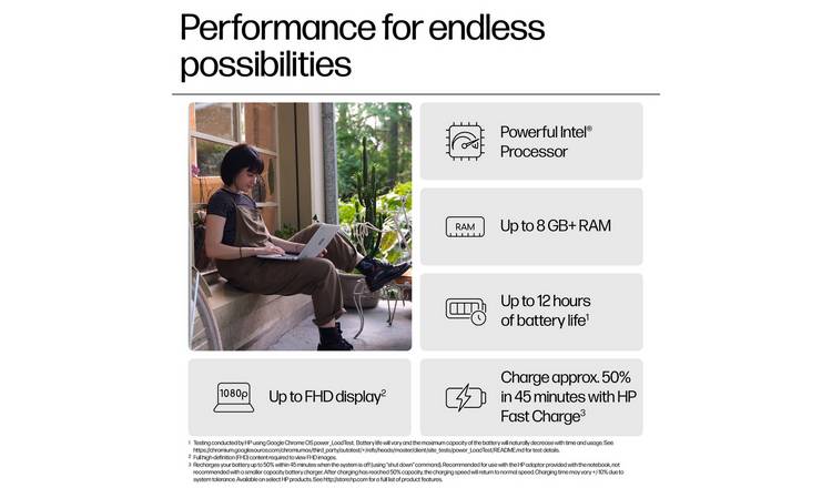 HP x360 14b-cd0002na 14in Intel N100 4GB 128GB Chromebook