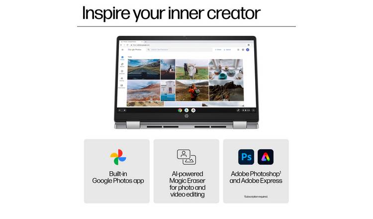 HP x360 14b-cd0002na 14in Intel N100 4GB 128GB Chromebook