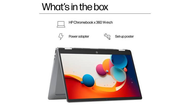 HP x360 14b-cd0002na 14in Intel N100 4GB 128GB Chromebook