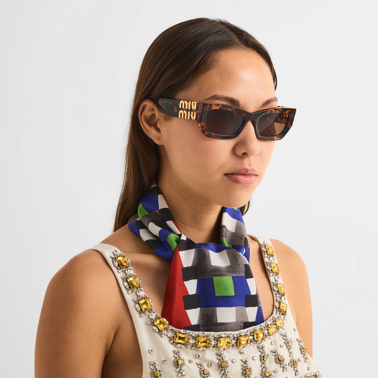 Miu Miu Women's 0MU 09WS Rectangle Sunglasses