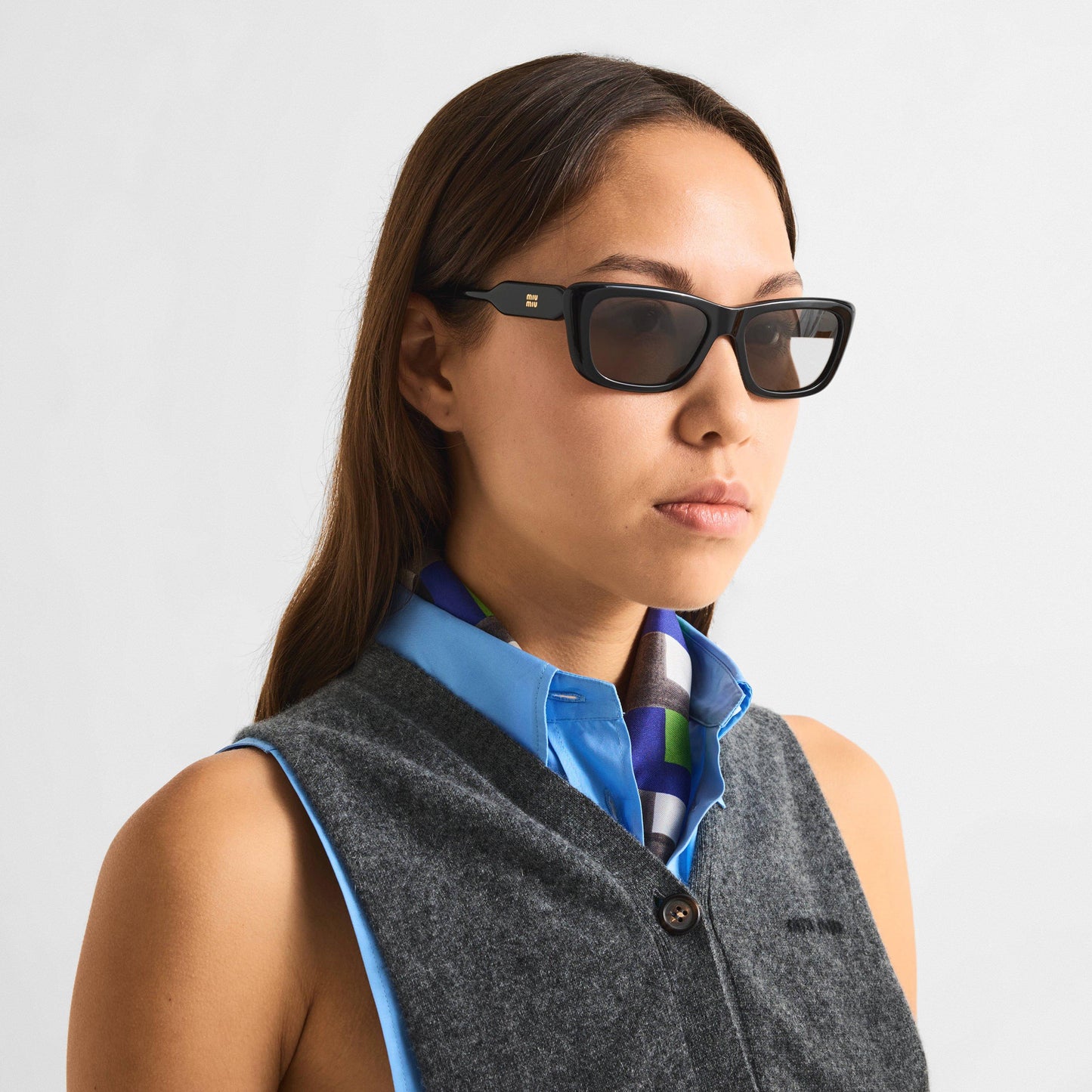 Miu Miu Women's 0MU B12S Wayfarer Sunglasses