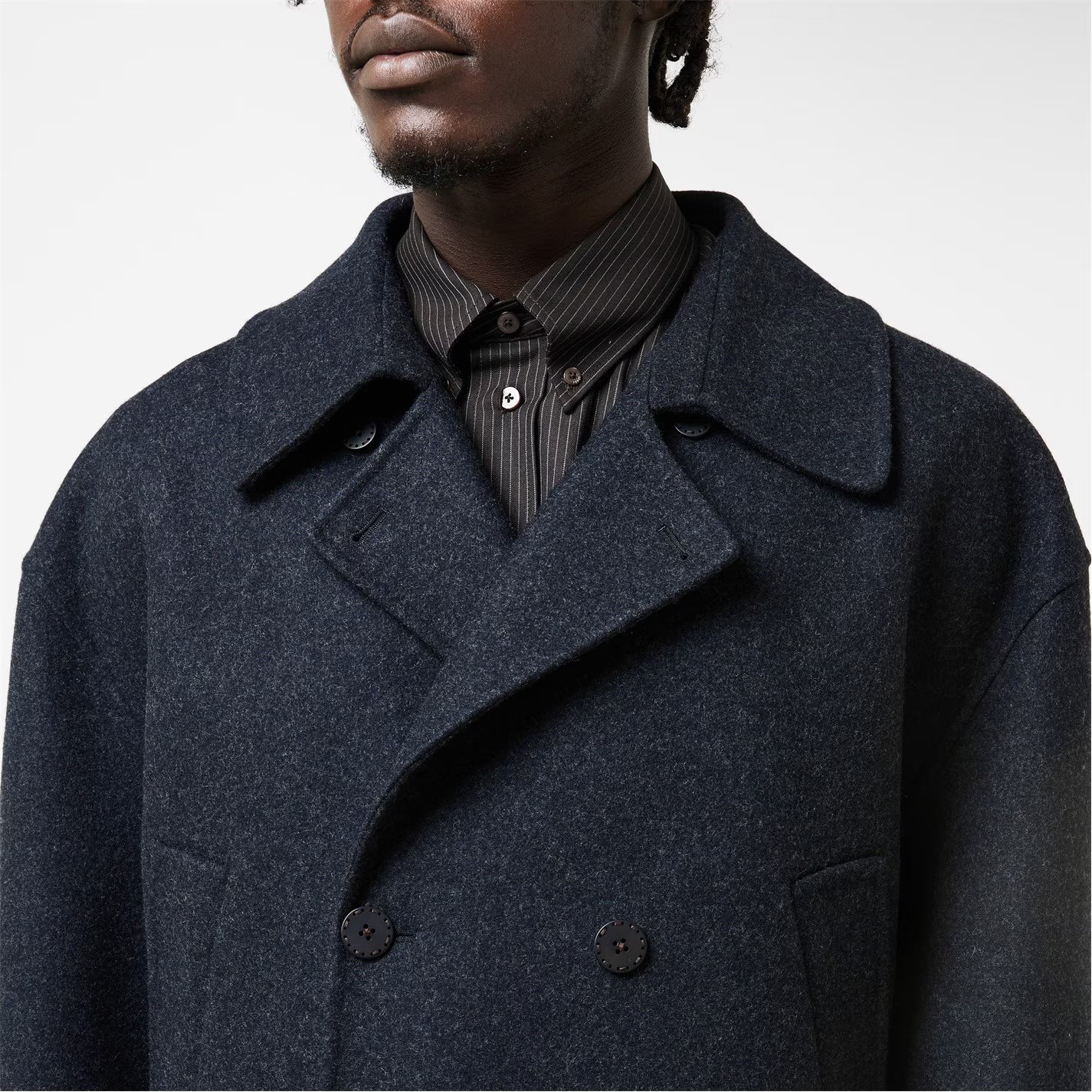 Men's Double-Breasted Tailored Fit Pea Coat