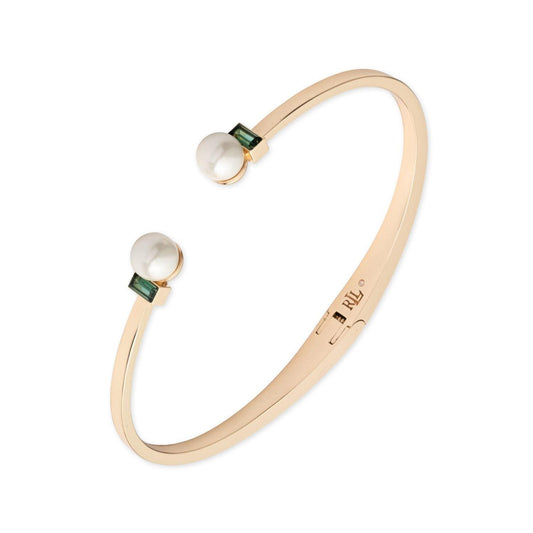 Lauren Ralph Lauren Gold & Erinite Faux Pearl Cuff Bangle