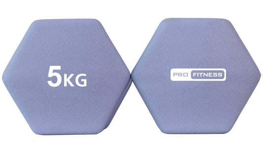 Pro Fitness Neoprene Dumbbells - 2 x 5kg