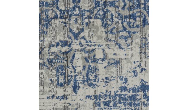 Habitat Traditional Natural & Blue Cut Pile Rug - 120x170cm